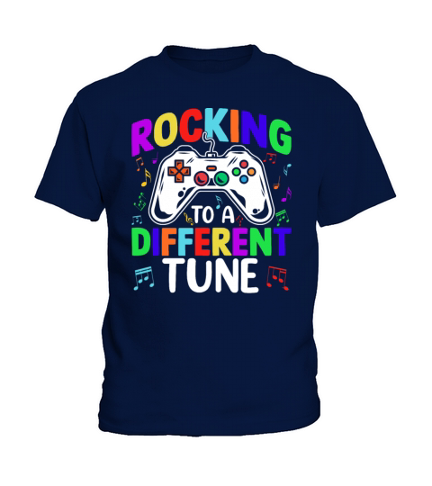 Rocking To A Different Tune Autism Awareness Gamer Kids T-Shirt