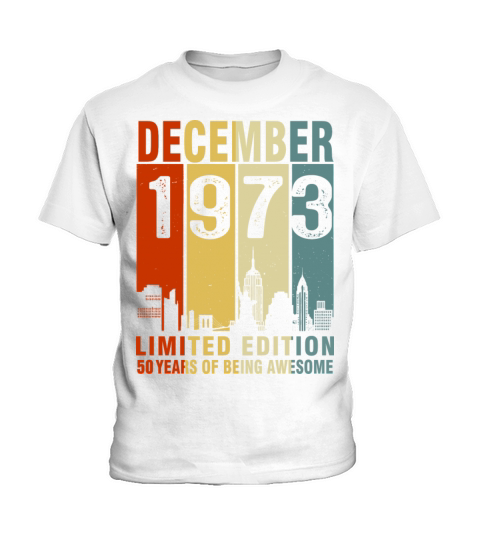 Vintage December 1973 50 Years Of Being Awesome Kids T-Shirt