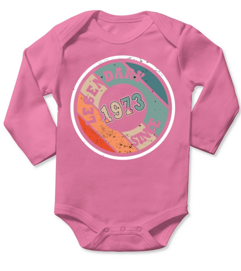 50th birthday born in 1973 legendary since 1973 Long Sleeve Baby One-Piece