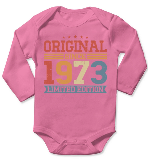 50th birthday vintage 1973 original since 1973 Long Sleeve Baby One-Piece