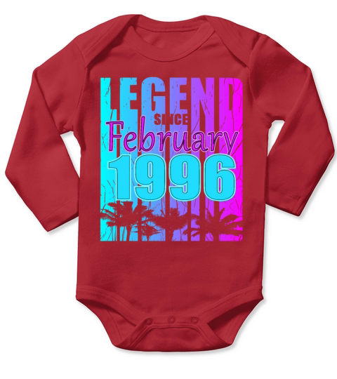 Born in 1996 Legend February Vintage Long Sleeve Baby One-Piece