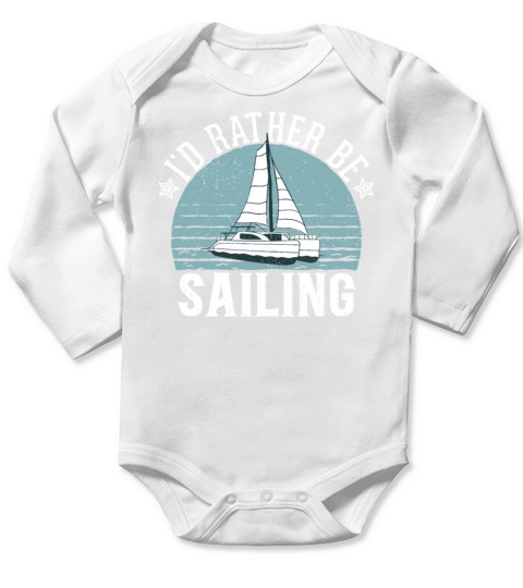 Catamaran Captain Id Rather Be Sailing Long Sleeve Baby One-Piece