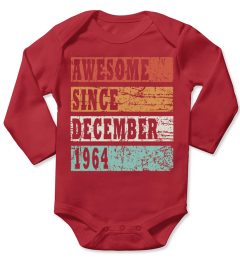 December 1964 born 58th birthday Long Sleeve Baby One-Piece
