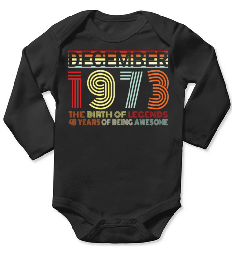 December 1973 Vintage Gift Long Sleeve Baby One-Piece