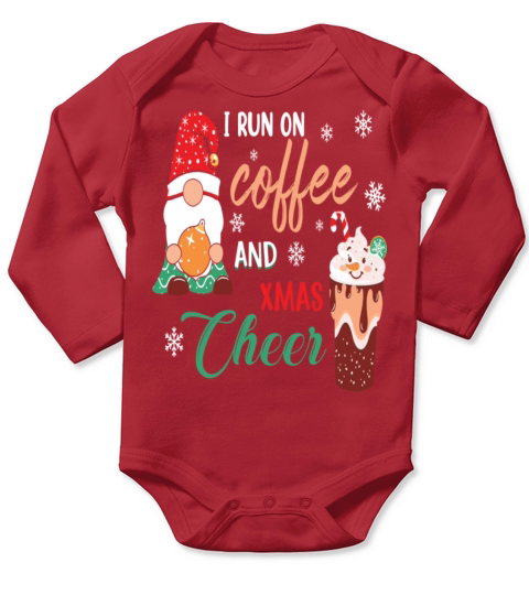 I RUN ON COFFEE AND CHRISTMAS CHEER Long Sleeve Baby One-Piece