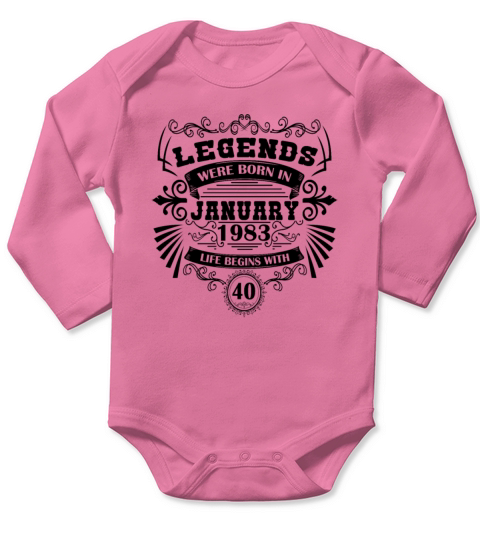 january 1983 birthday vintage Long Sleeve Baby One-Piece