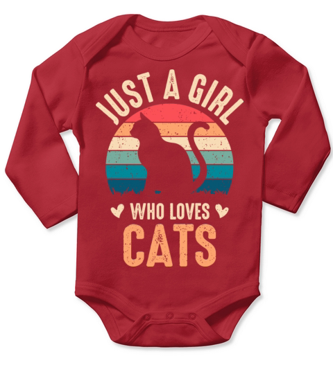 just a girl who loves cats Long Sleeve Baby One-Piece