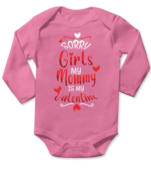 Mommy My Valentine Hearts Day Valentines Long Sleeve Baby One-Piece