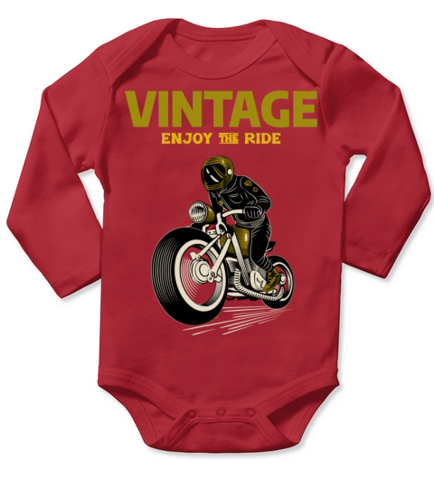 Motorbikes design Vintage stlye Long Sleeve Baby One-Piece