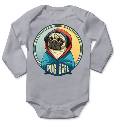 Original Pug Life vintage Long Sleeve Baby One-Piece