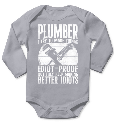 Plumbing Plumber Vintage Retro Long Sleeve Baby One-Piece