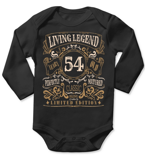 Retro Vintage Birth Whiskey Age 54 Years Old Long Sleeve Baby One-Piece