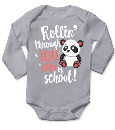 Rolling Through 100 Days Of School TShirt for Long Sleeve Baby One-Piece
