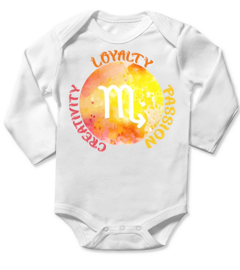 Scorpio Zodiac Sign Long Sleeve Baby One-Piece