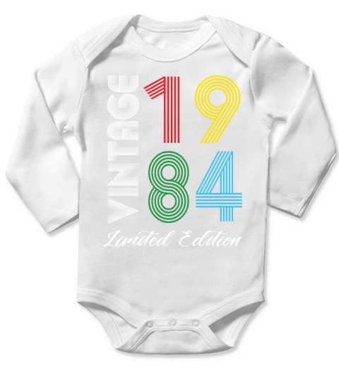 Vintage 1984 Vintage Birthday Retro Vintage Long Sleeve Baby One-Piece