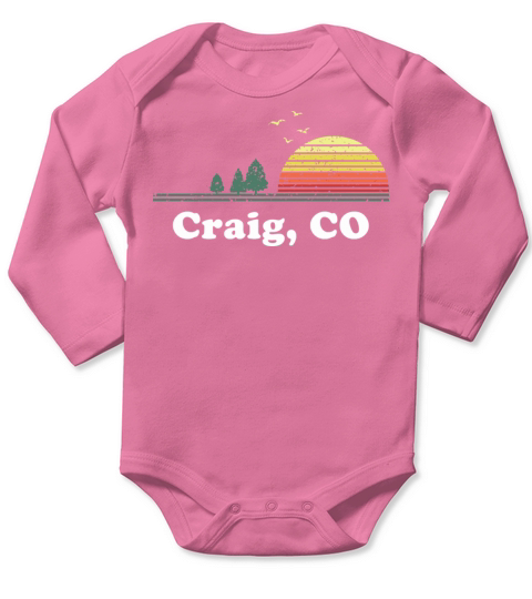 Vintage Craig Colorado Home Souvenir Print Long Sleeve Baby One-Piece