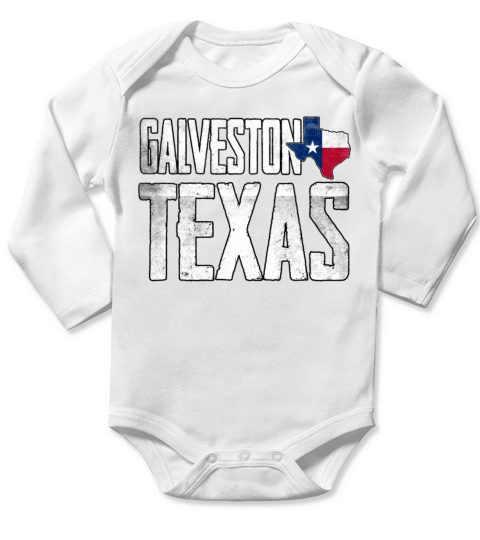 Vintage Galveston Texas Flag Long Sleeve Baby One-Piece
