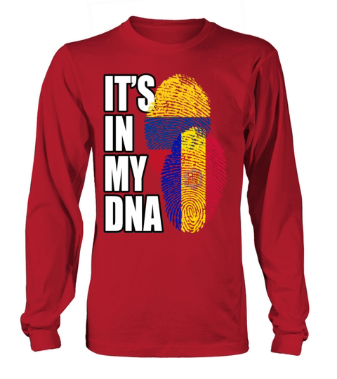 Andorran And Colombian Mix Heritage DNA Flag Long sleeved Unisex