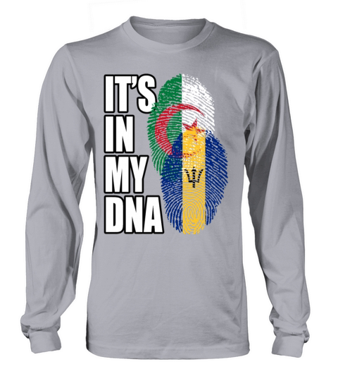 Barbadian And Algerian Mix Heritage DNA Flag Long sleeved Unisex