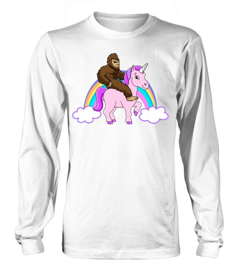Bigfoot Riding A Unicorn Long sleeved Unisex