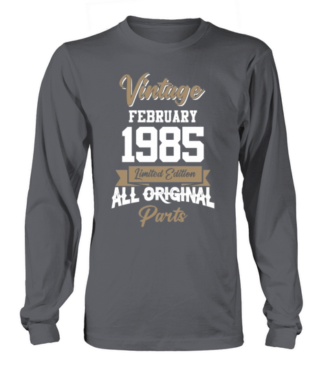 February 1985 Vintage Birthday Present Long sleeved Unisex