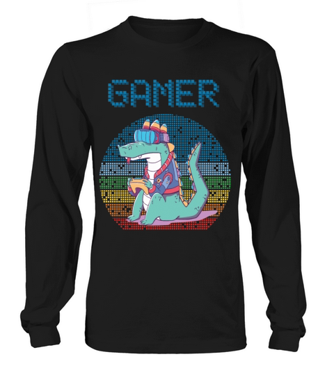 Gamer Retro Video Games Vintage Gaming Funny Croco Long sleeved Unisex