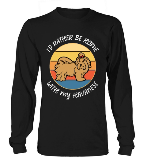 Id Rather Be Home With My Havanese Retro Sunset Long sleeved Unisex