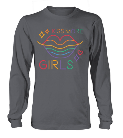 Kiss More Girls LGBT Cute Lesbian Pride Month Long sleeved Unisex