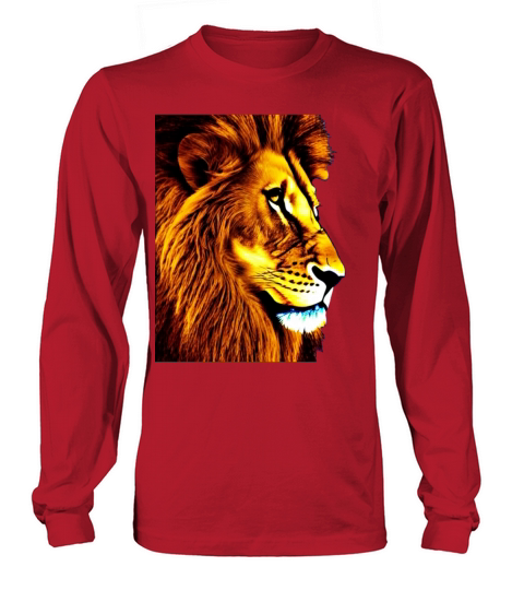 Lion Africa predator print head imprint with wild Long sleeved Unisex
