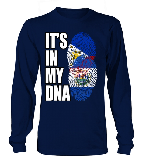 Salvadoran And Filipino Mix Heritage DNA Flag Long sleeved Unisex