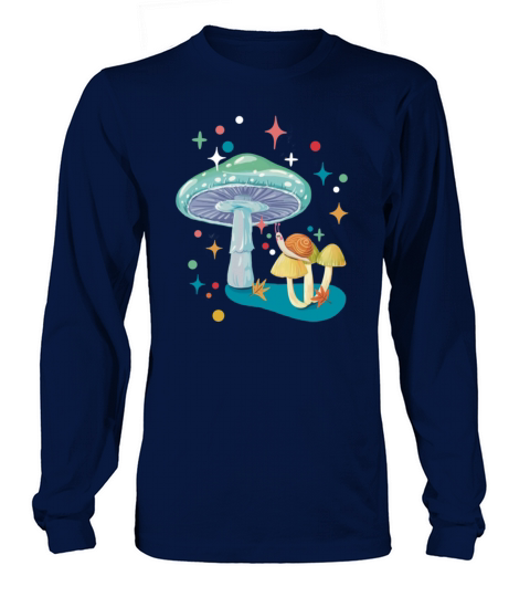 Vintage cozy green mushroom and snail Long sleeved Unisex