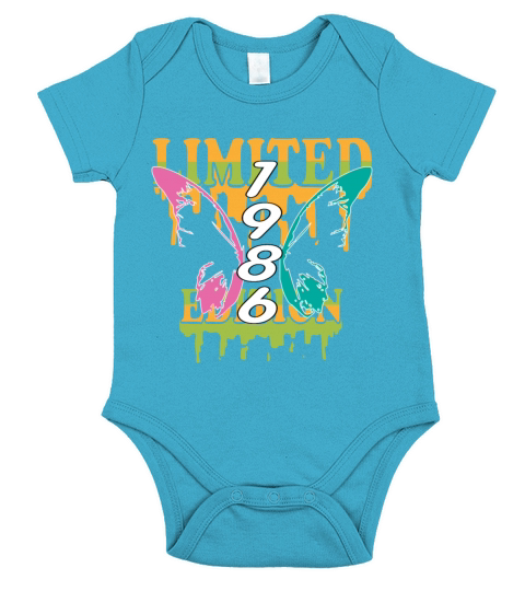 1986 Born Limited Edition Butterfly Gift Short Sleeve Baby One-Piece