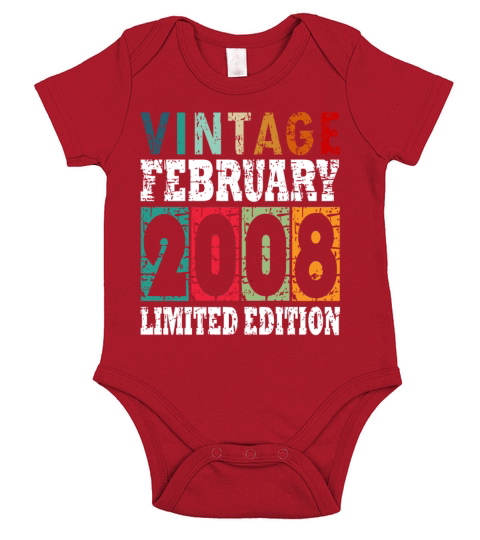 2008 February vintage Short Sleeve Baby One-Piece
