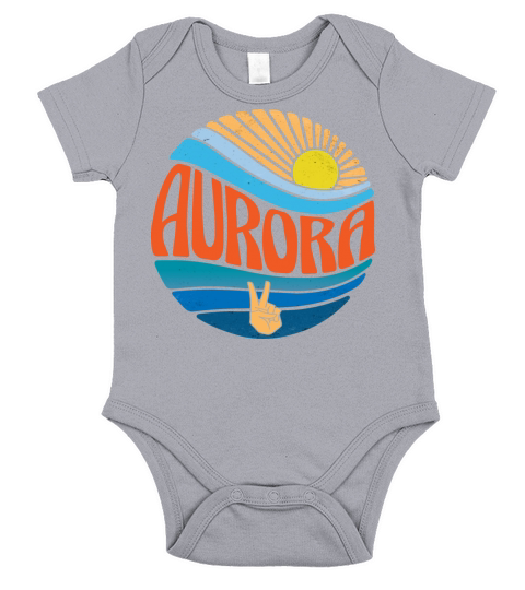 Aurora Shirt Vintage Sunset Aurora Groovy Tie Dye Short Sleeve Baby One-Piece