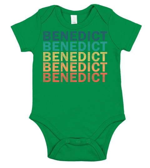 Benedict Name T Shirt - Benedict Vintage Retro Nam Short Sleeve Baby One-Piece