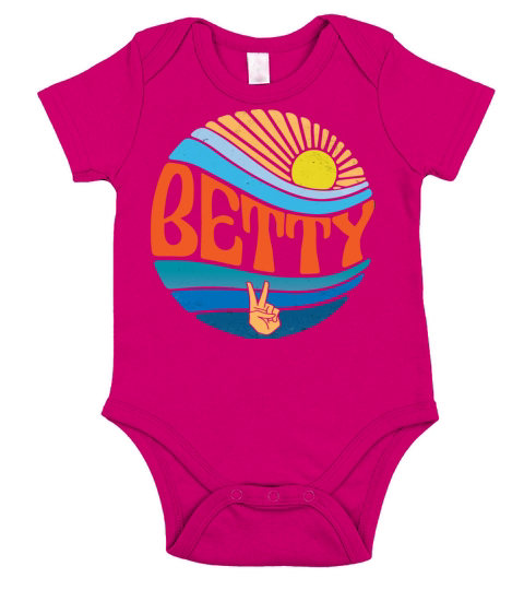 Betty Shirt Vintage Sunset Betty Groovy Tie Dye Short Sleeve Baby One-Piece