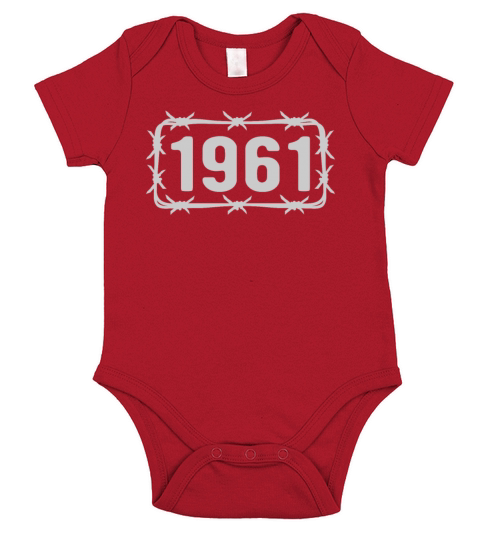 Birthday Vintage 1961 Barbed Wire Short Sleeve Baby One-Piece