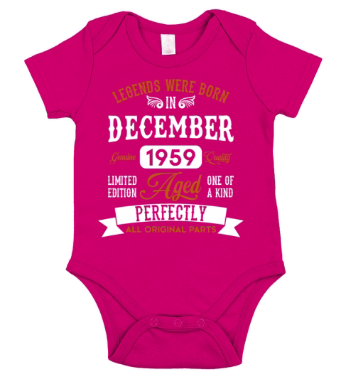 December 1959 Legends Birthday Gift Short Sleeve Baby One-Piece