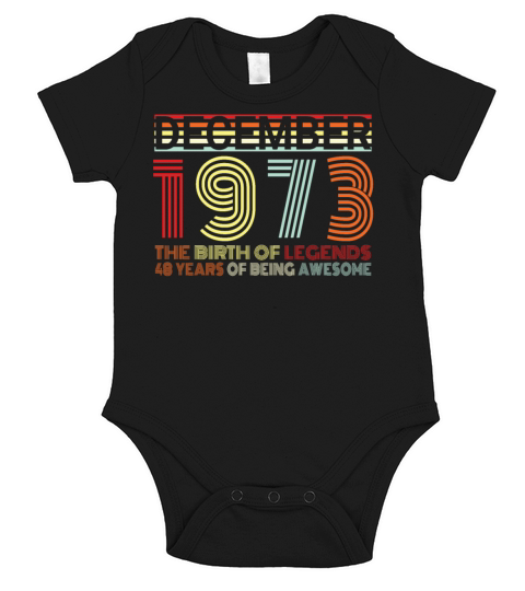 December 1973 Vintage Gift Short Sleeve Baby One-Piece