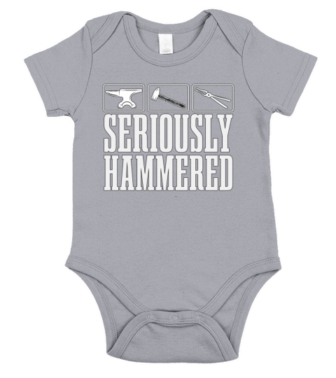 Forging Seriously Hammered Iron Worker Blacksmiths Short Sleeve Baby One-Piece