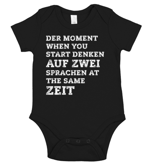 Funny German Teacher Student Phrase Distressed Short Sleeve Baby One-Piece