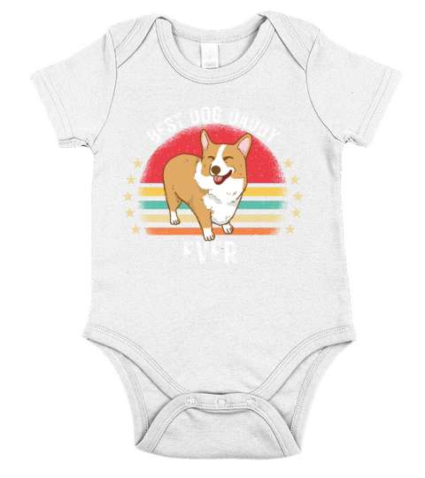Funny pembroke welsh corgi dog best dog daddy ever Short Sleeve Baby One-Piece