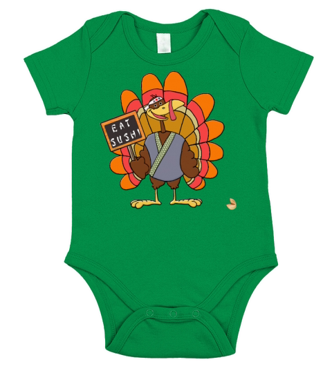 Funny Thanksgiving Short Sleeve Baby One-Piece