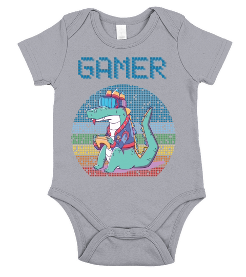 Gamer Retro Video Games Vintage Gaming Funny Croco Short Sleeve Baby One-Piece