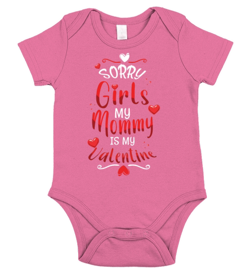 Mommy My Valentine Hearts Day Valentines Short Sleeve Baby One-Piece