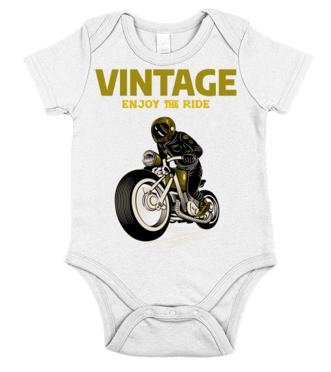 Motorbikes design Vintage stlye Short Sleeve Baby One-Piece