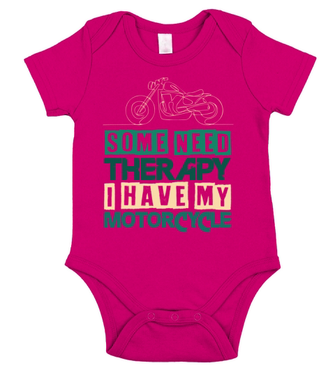 Motorcycle therapy biker saying Short Sleeve Baby One-Piece