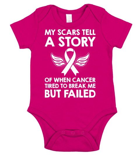 My Scars Tell a Story Lung Cancer Awareness Short Sleeve Baby One-Piece