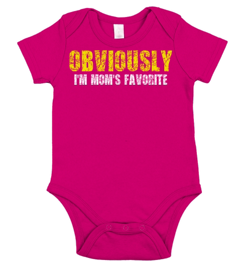 Obviously im moms favorite Funny sarcastic vintage Short Sleeve Baby One-Piece