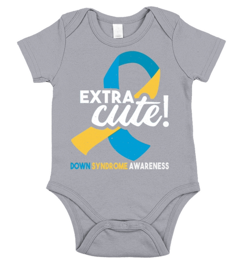 October Wear Blue Yellow Down Syndrome Awareness Short Sleeve Baby One-Piece